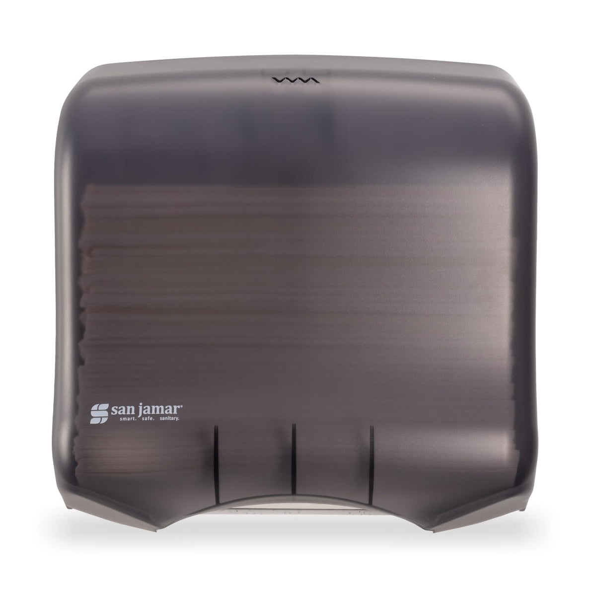 San Jamar Ultrafold Fusion low-profile design fits tight spaces.