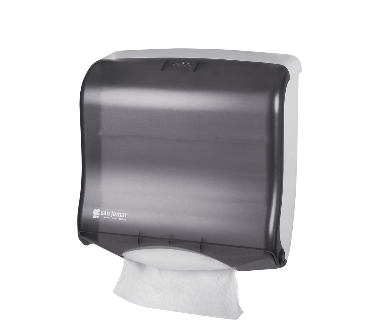 San Jamar Ultrafold Fusion one-at-a-time dispensing promotes tidy waste.