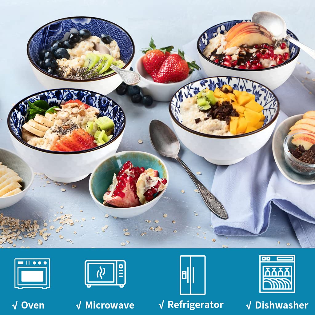 Sanbege bowls hold 10 oz, ideal for rice, cereal, or soup.