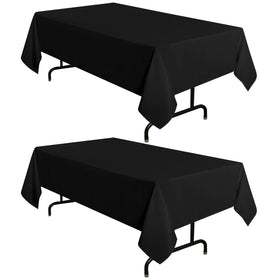 Sancua 2-pack black tablecloths 60x84 rectangle for durable dining protection