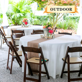Sancua tablecloth fabric close-up highlights durable polyester texture.