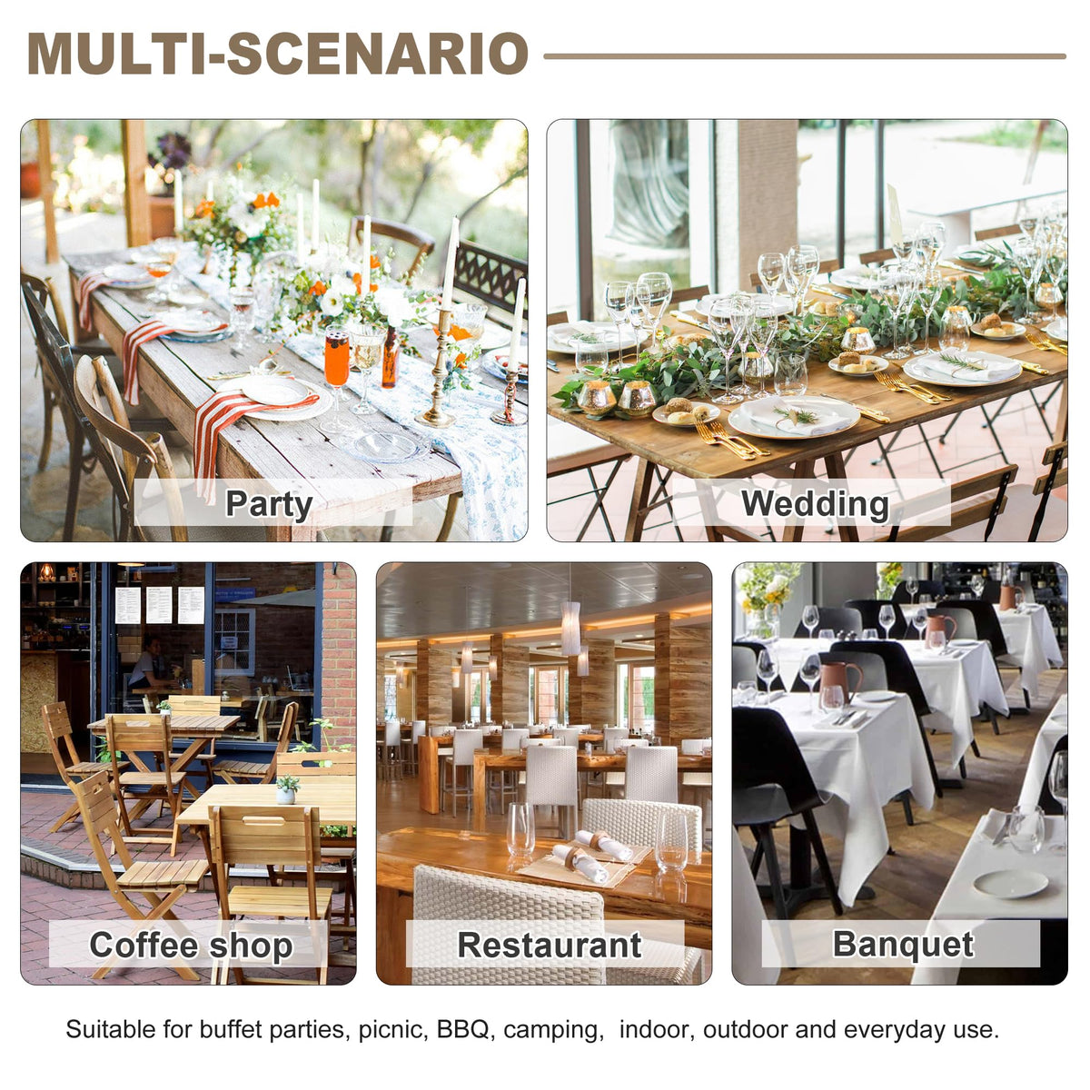 Sancua 60x84 tablecloth fits 4 ft tables with 18-inch drop.