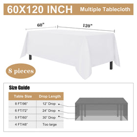 Sancua white tablecloth laid on indoor dining table, clean look