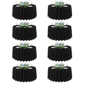 Sancua 90-inch round black tablecloth eight-pack for large events