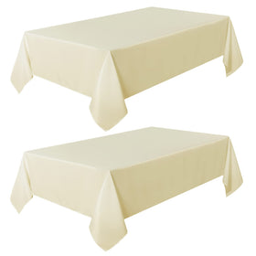 Sancua beige tablecloth closeup weave, machine washable care