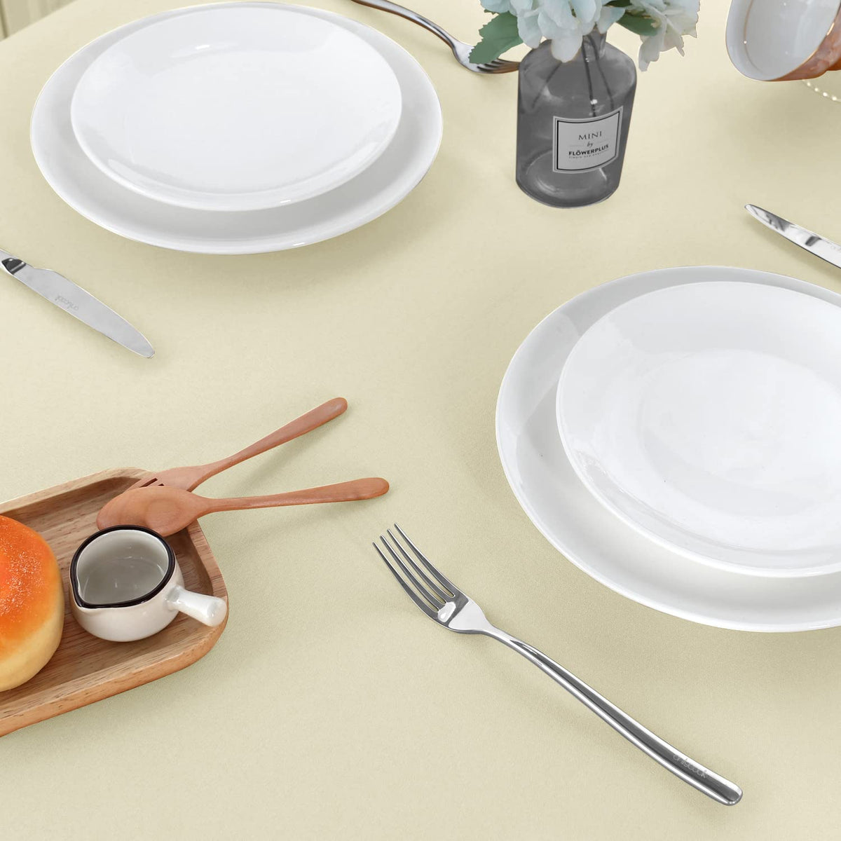 Sancua beige tablecloth stain-resistant surface protects furniture