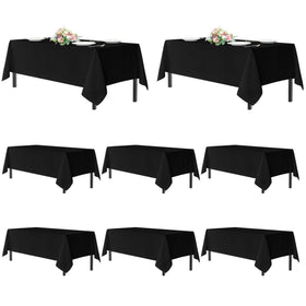 Sancua black tablecloth, 54x108 inches, eight-pack, ideal for 6 ft banquet tables