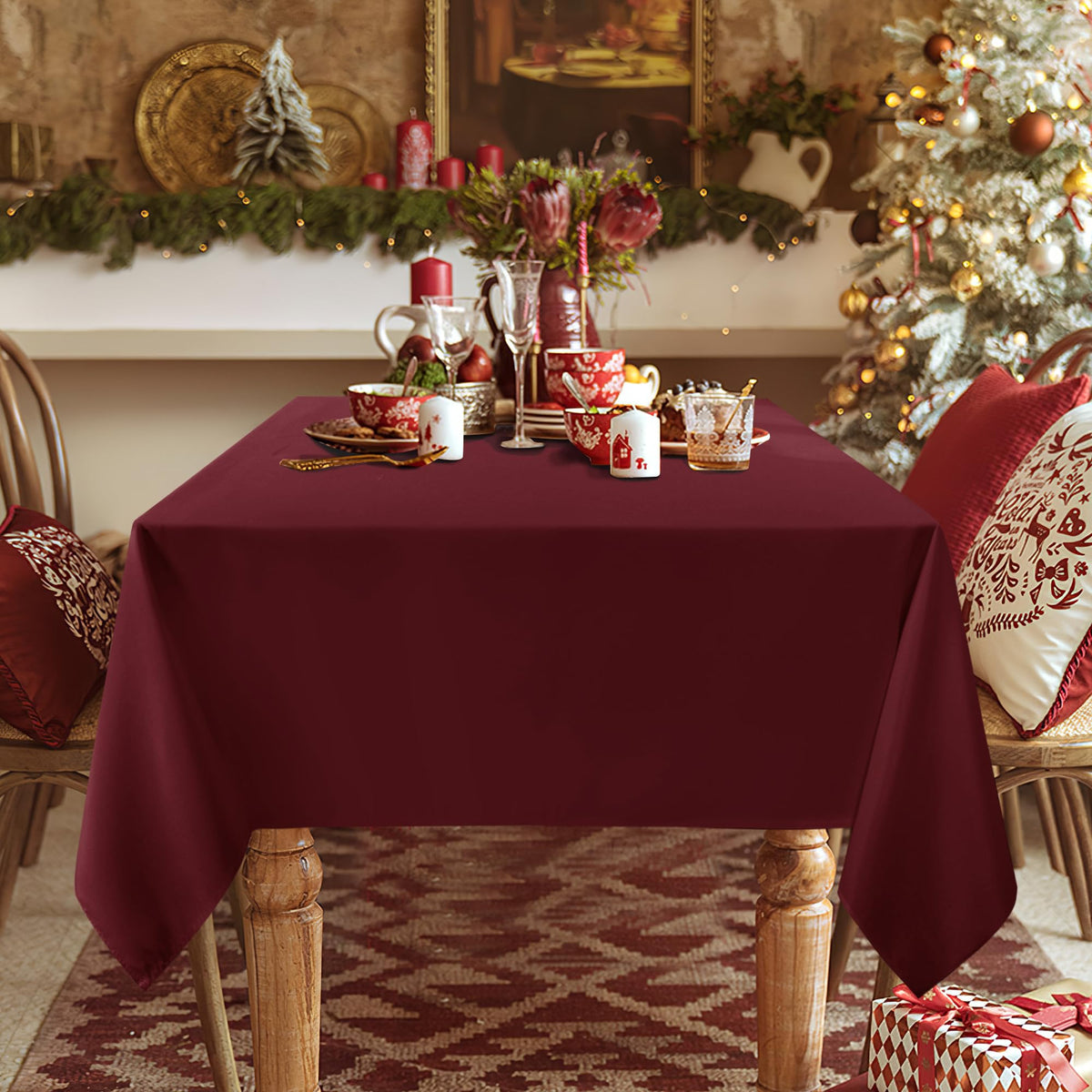 Sancua burgundy tablecloths for coordinated buffet or party setups