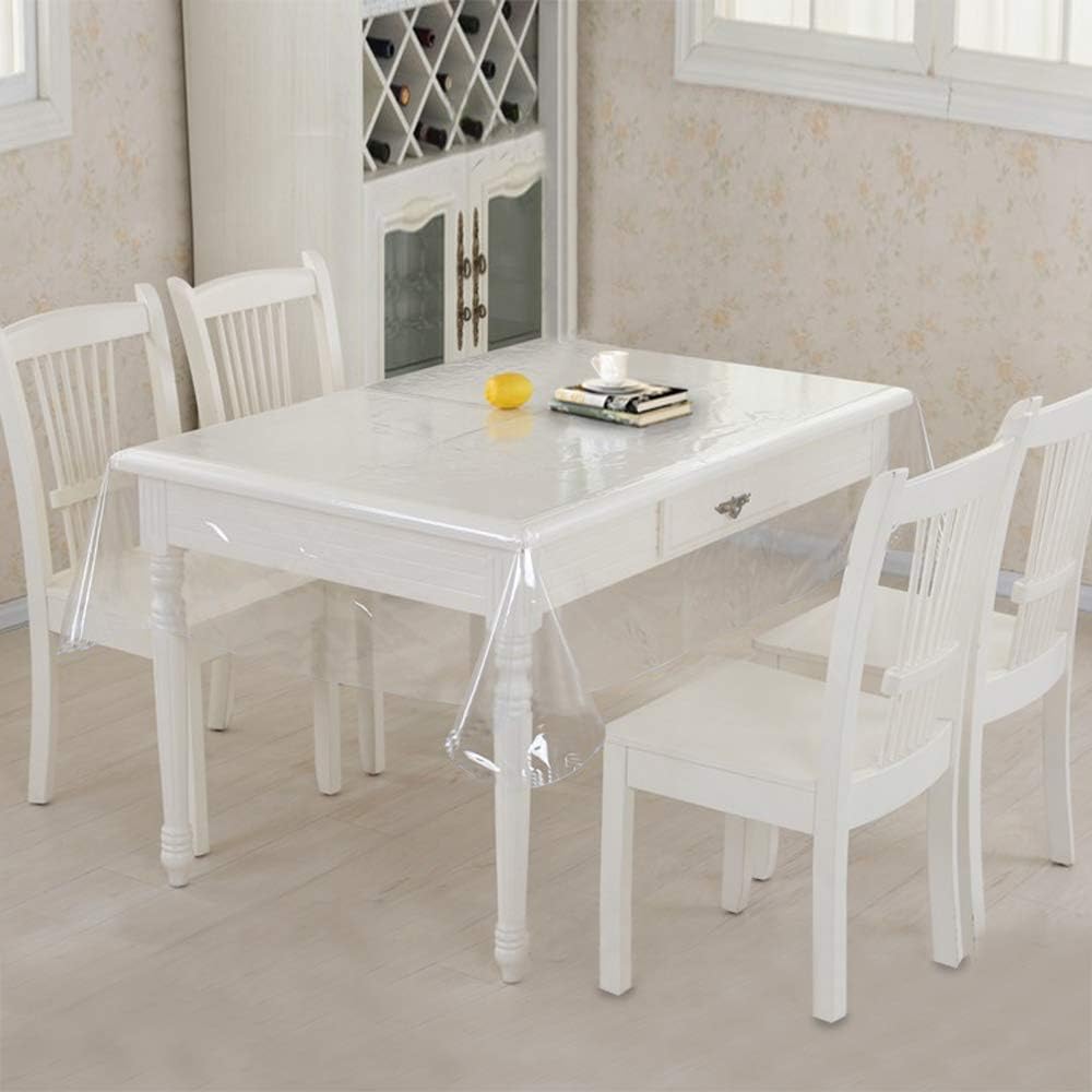 Sancua clear tablecloth 54x108 inch, wipe-clean surface for quick post-meal cleanup.