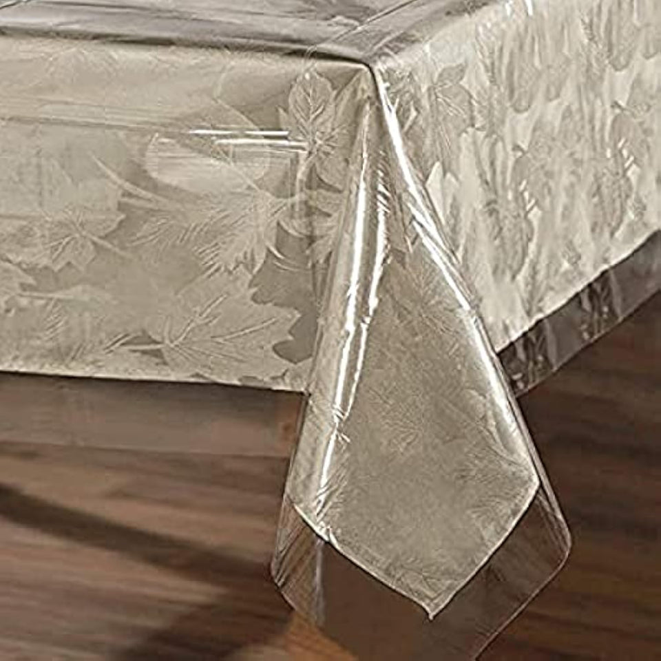 Sancua crystal-clear tablecloth protects 60x140 table from spills for easy cleanup