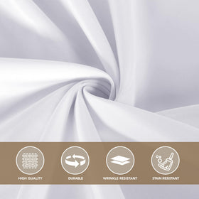 Sancua party table setup with white rectangle tablecloth 54x108 for easy cleanup