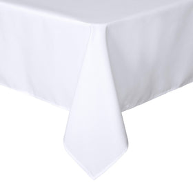 Sancua rectangle tablecloth 60x120 white flatlay for a clean, elegant dining setup