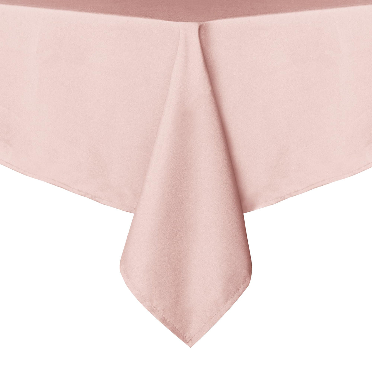 Sancua rectangle tablecloth in blush protects a 60x84 table with a soft, stylish color.