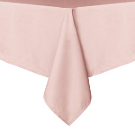 Sancua rectangle tablecloth in blush protects a 60x84 table with a soft, stylish color.