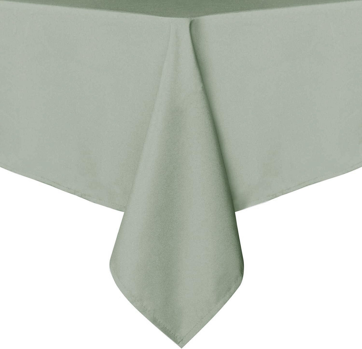 Sancua rectangle tablecloth on table in sage green for elegant dining.