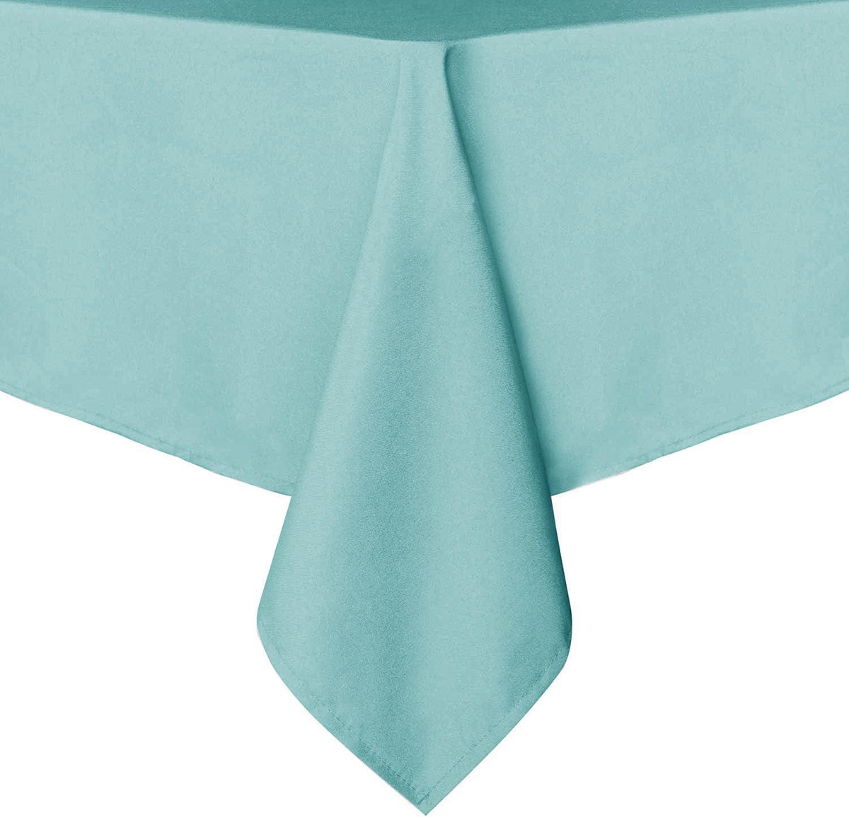 Sancua turquoise rectangle tablecloth protecting and decorating a 60x84 inch dining table