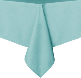 Sancua turquoise rectangle tablecloth protecting and decorating a 60x84 inch dining table
