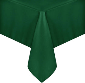Sancua hunter green rectangle tablecloth on 60x84 inch dining setup, surface protected.