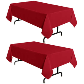 Sancua red tablecloth on a dining table showing a smooth, vibrant finish
