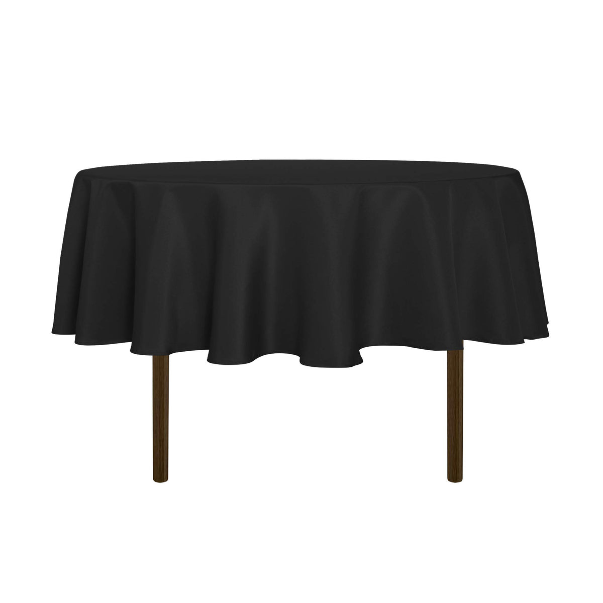 Sancua round tablecloth 70 inch on dining table showing water-resistant spill protection