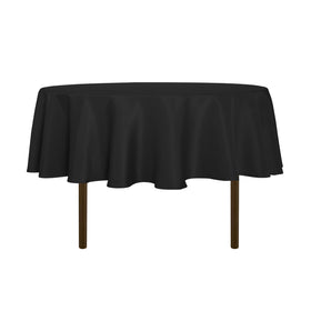 Sancua round tablecloth 70 inch on dining table showing water-resistant spill protection