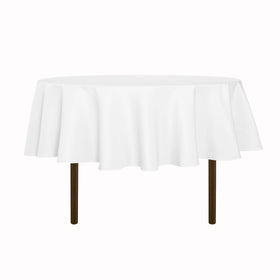 Sancua round tablecloth 70 inch white, spill-resistant for dining
