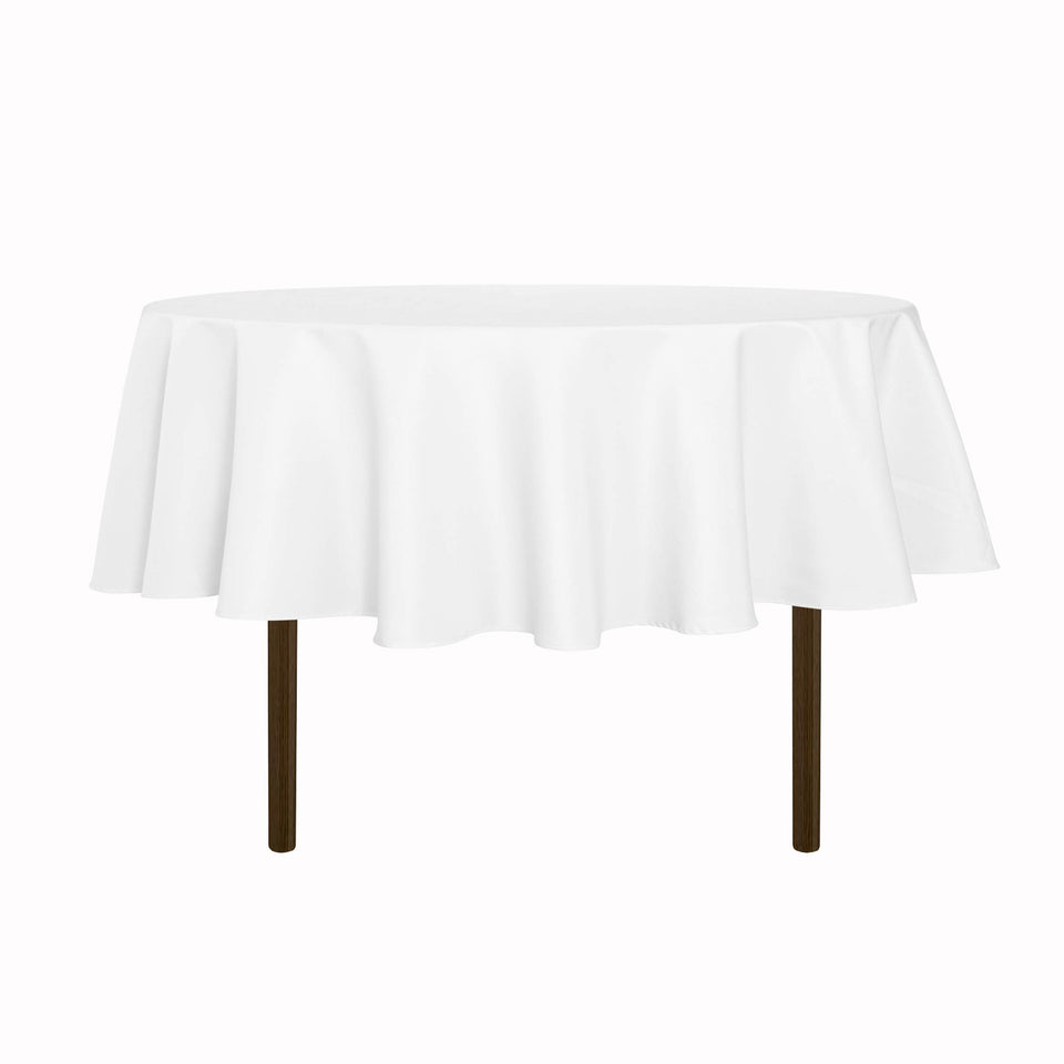 Sancua round tablecloth 70 inch white, spill-resistant for dining