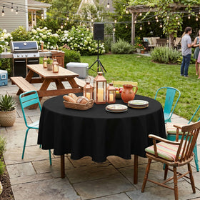 Sancua tablecloth fabric close-up shows soft durable polyester texture