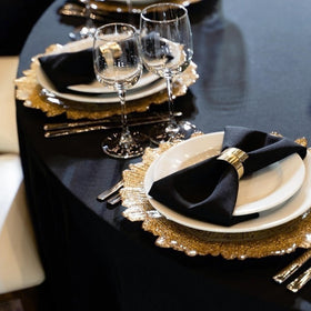 Sancua round tablecloth fabric with stain-resistant finish protects surfaces.