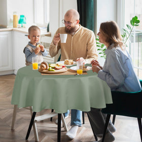 Sancua sage green tablecloth fits many tables and keeps surfaces protected