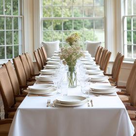 Sancua stain-resistant polyester tablecloth ready for easy cleanup