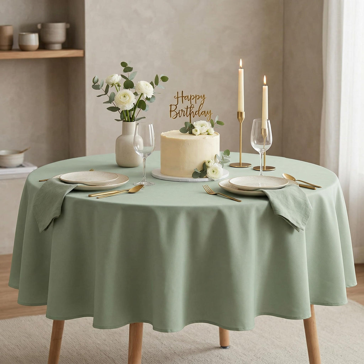 Sancua tablecloth ideal for buffets and parties adding a polished touch