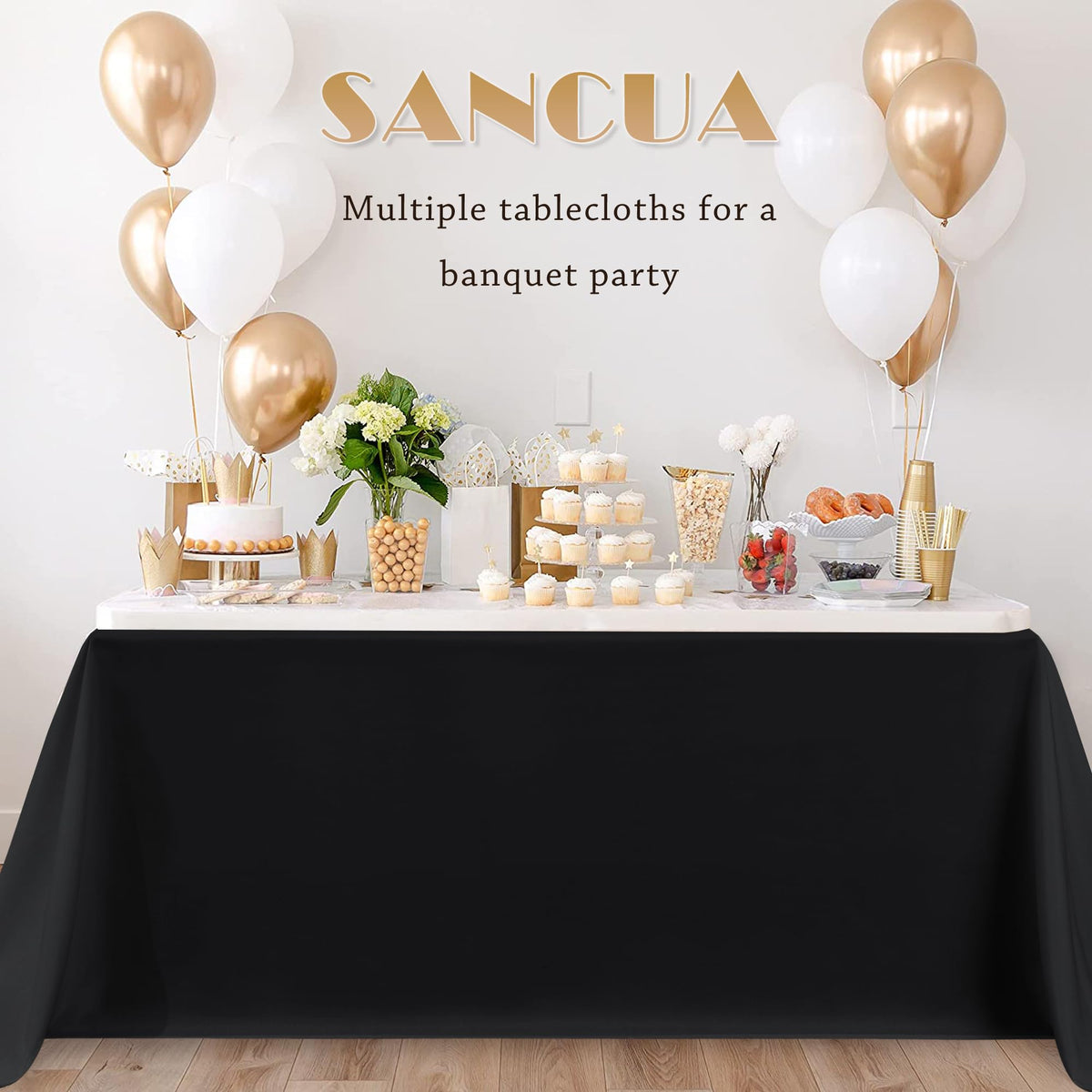 Care instructions for wrinkle-free results with Sancua tablecloth after ironing.