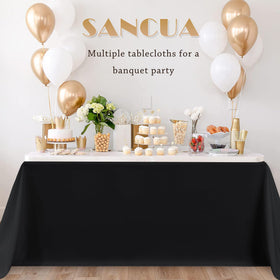 Care instructions for wrinkle-free results with Sancua tablecloth after ironing.
