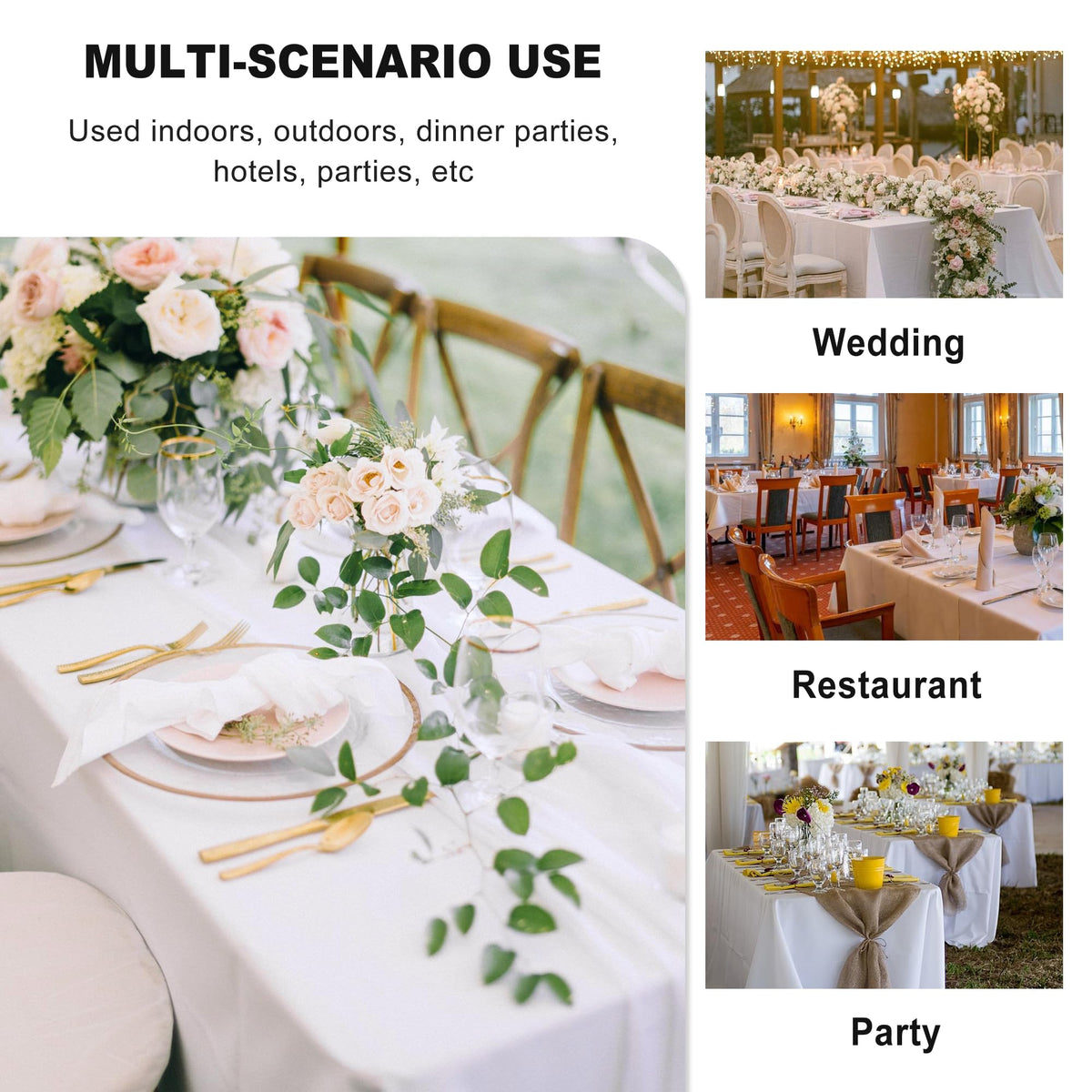 Sancua tablecloth close-up fabric weave showing durable polyester material