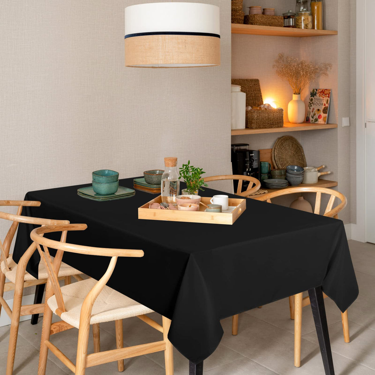 Sancua tablecloth on a 6ft table shows generous drop for full coverage.