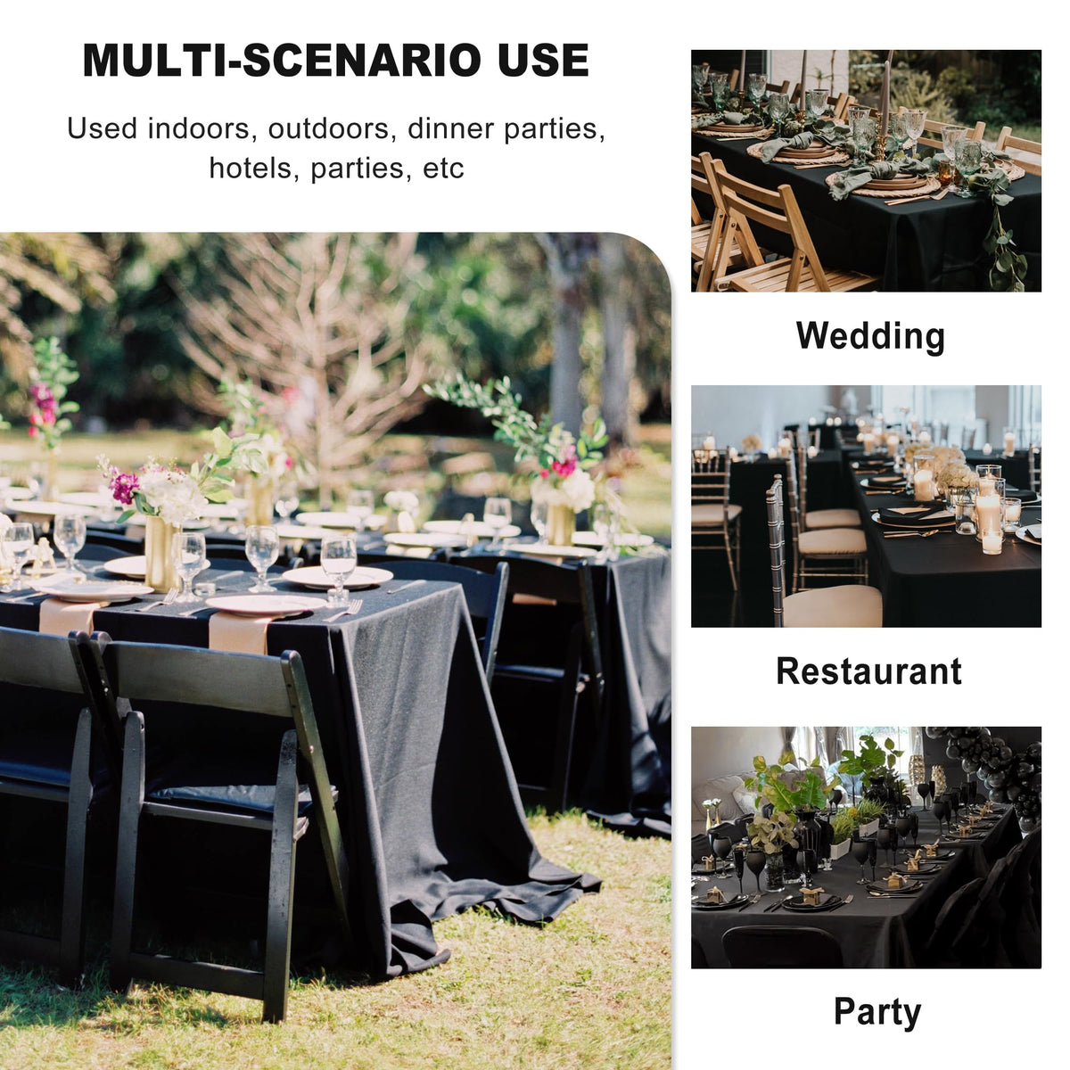 Sancua tablecloth at a wedding setup with a clean, formal look.