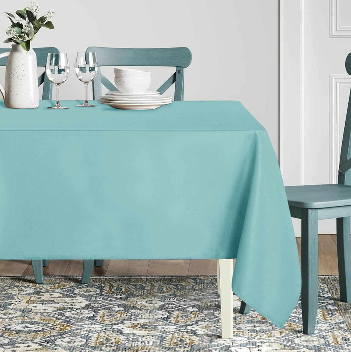Sancua closeup of stain-resistant fabric for easy cleanup during meals