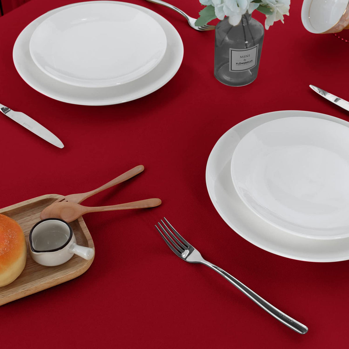 Sancua two-pack tablecloths folded neatly in storage