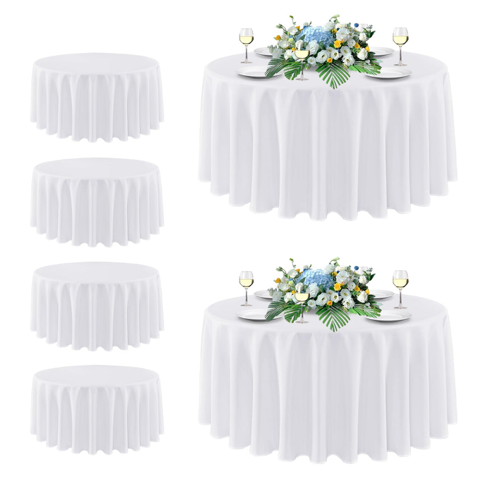 Sancua white round tablecloth on table for elegant events