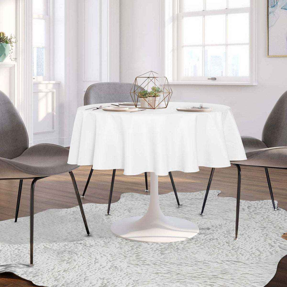Sancua white table cover for weddings and celebrations, convenient and reusable