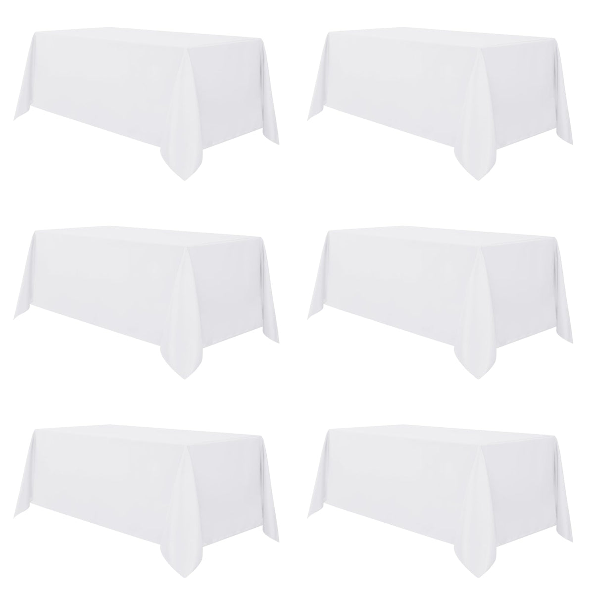 Sancua white tablecloth 90x132 on dining setup; durable and easy to clean.