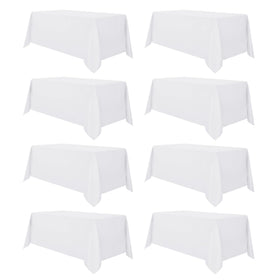 Sancua white tablecloth 90x132 on a dining table for a clean banquet look