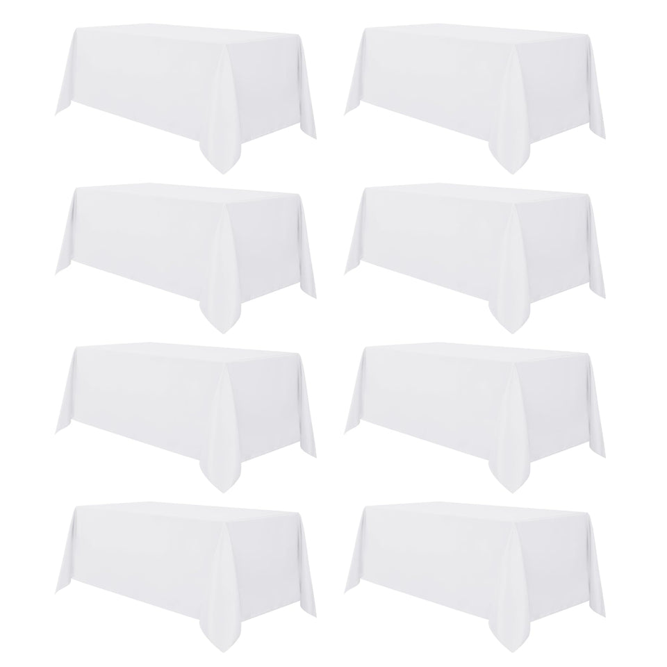 Sancua white tablecloth 90x132 on a dining table for a clean banquet look
