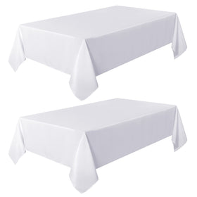 Sancua white tablecloth protects table from heat and stains