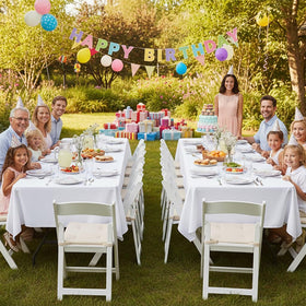 Sancua white rectangle tablecloth 54x108 stain-resistant fabric for easy cleanup