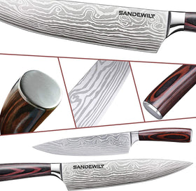 SANDEWILY 5-inch paring knife for detailed trimming and peeling.