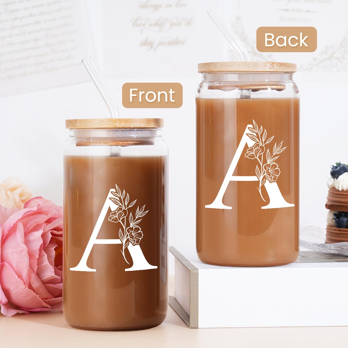 SANDJEST 16oz glass cup in use for daily beverages