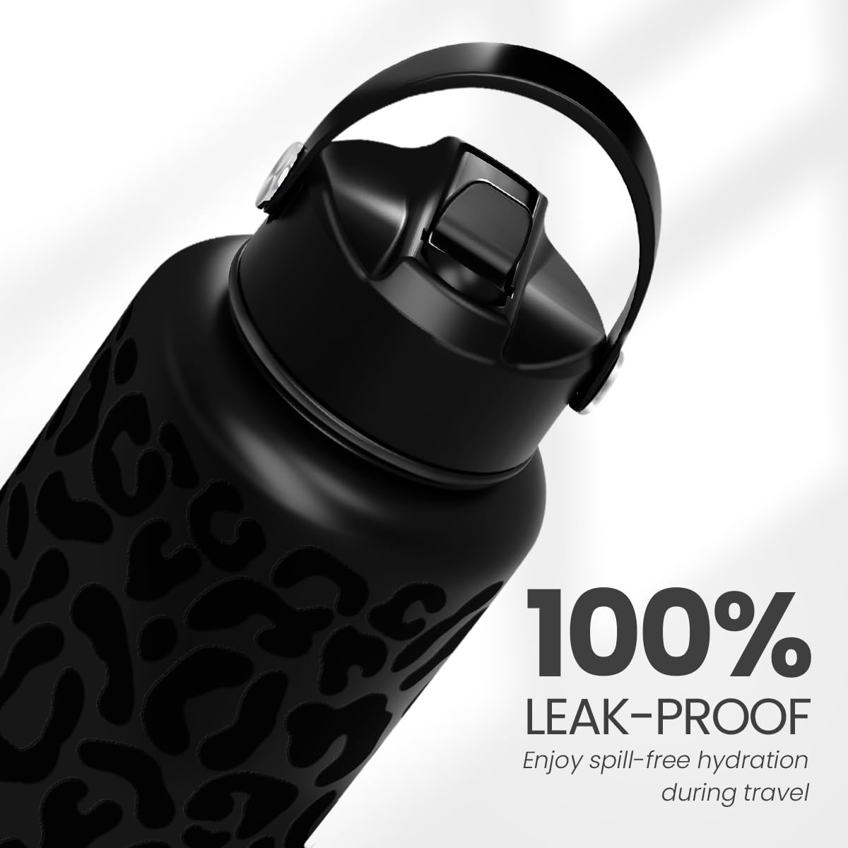 SANDJEST 32oz insulated water bottle keeps drinks at temp.