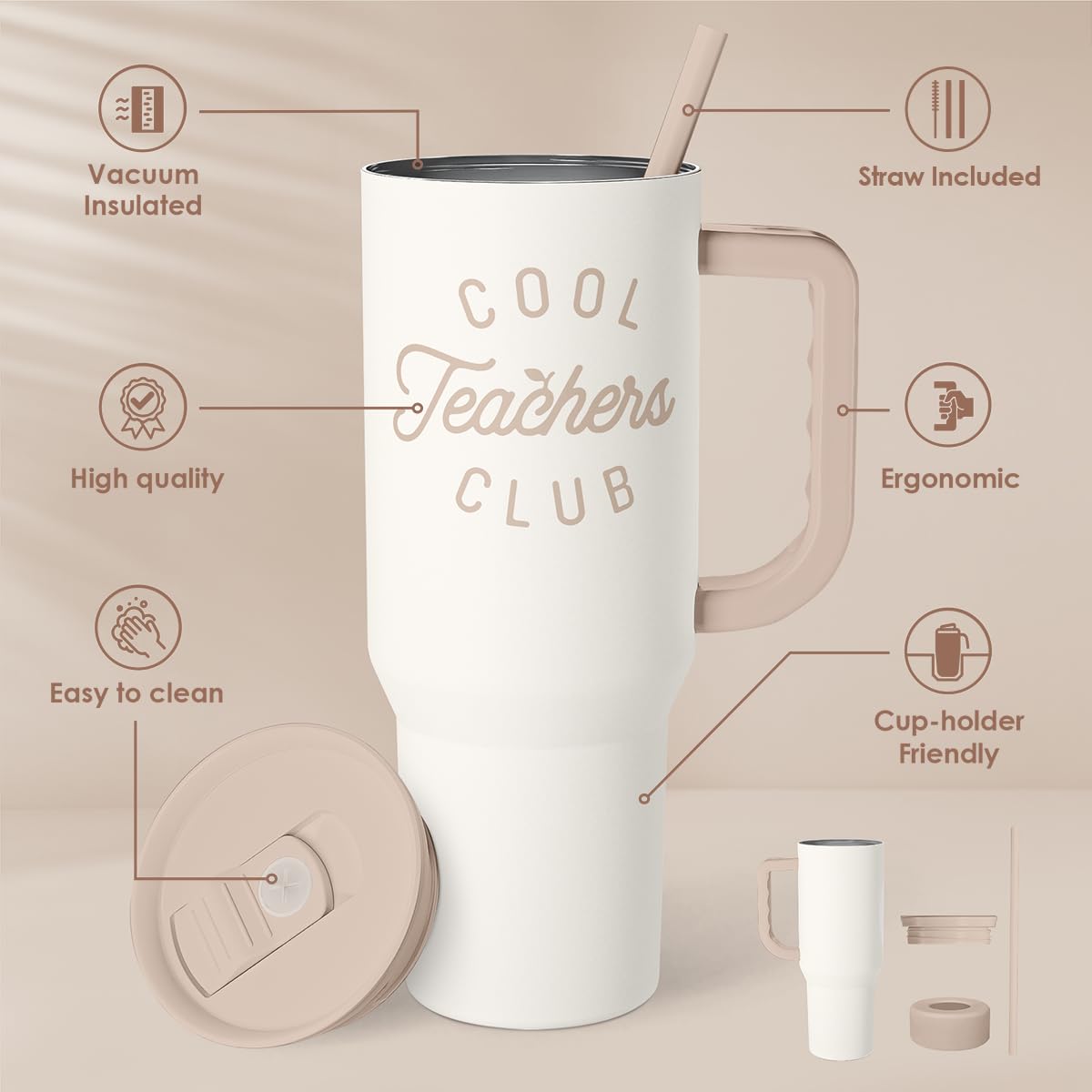 SANDJEST insulated stainless steel 40oz tumbler maintains hot or cold beverages